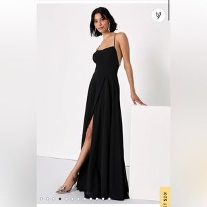 Black Backless Maxi Dress. Size M. NWT